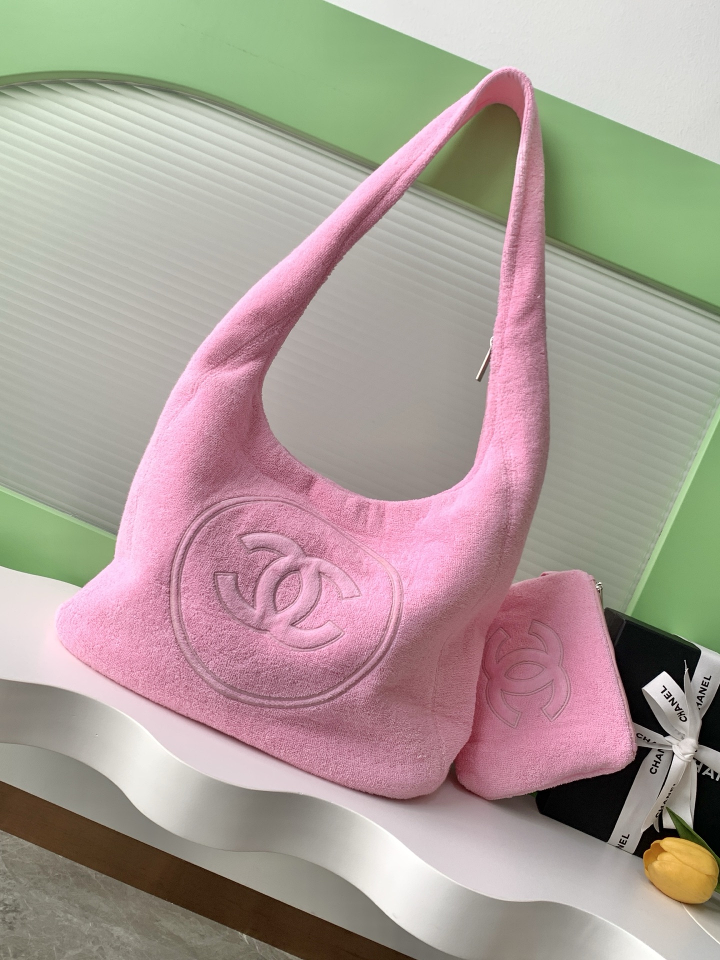 [TOP] CHANEL Coco Beach Bag 38-58-20 cm - Pink