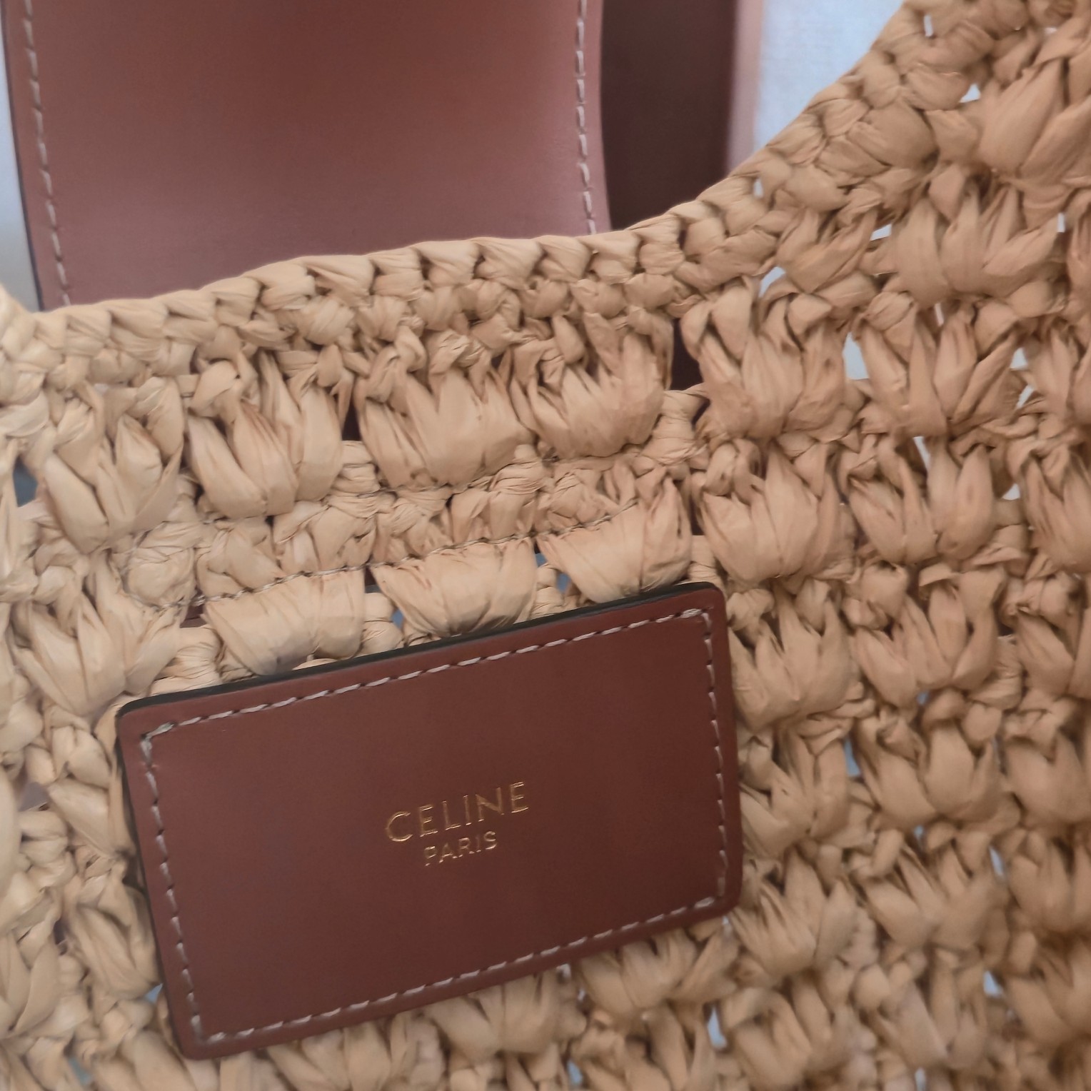 [TOP] CELINE Cabas Triangle Bag 45x23x6cm - Beige