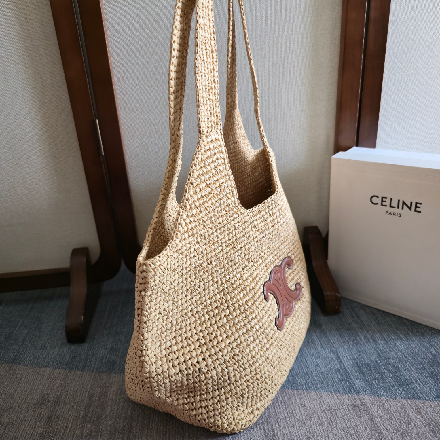 [TOP] CELINE Classic Panier Shopper Cabas Bag 32.5x28x20cm - Beige