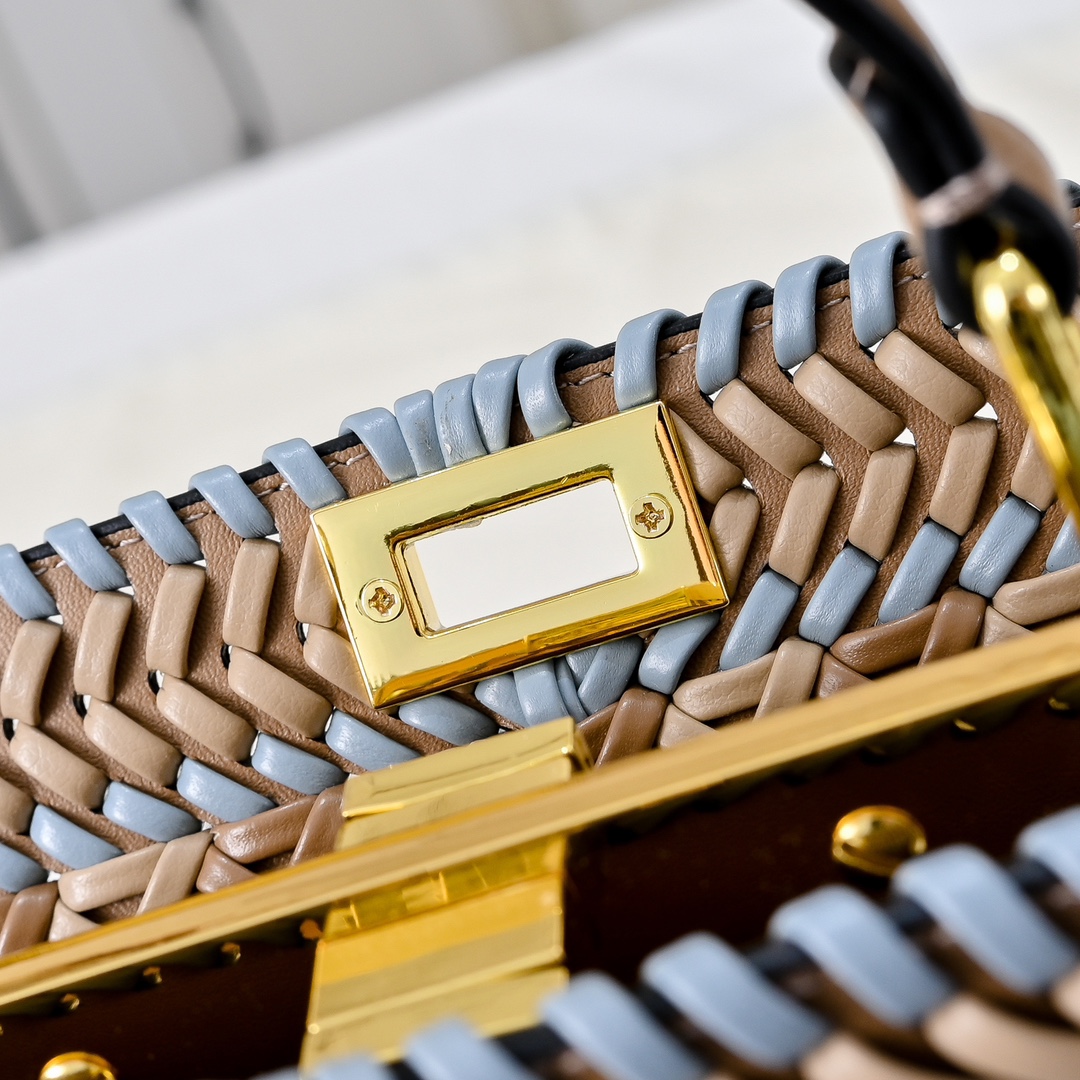 [TOP] FENDI Peekaboo ISeeU Petite 20cm - Blue&Khaki