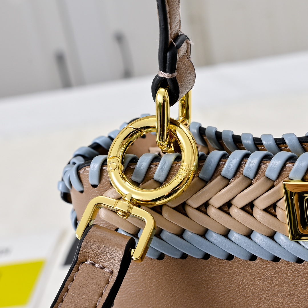 [TOP] FENDI Peekaboo ISeeU Petite 20cm - Blue&Khaki