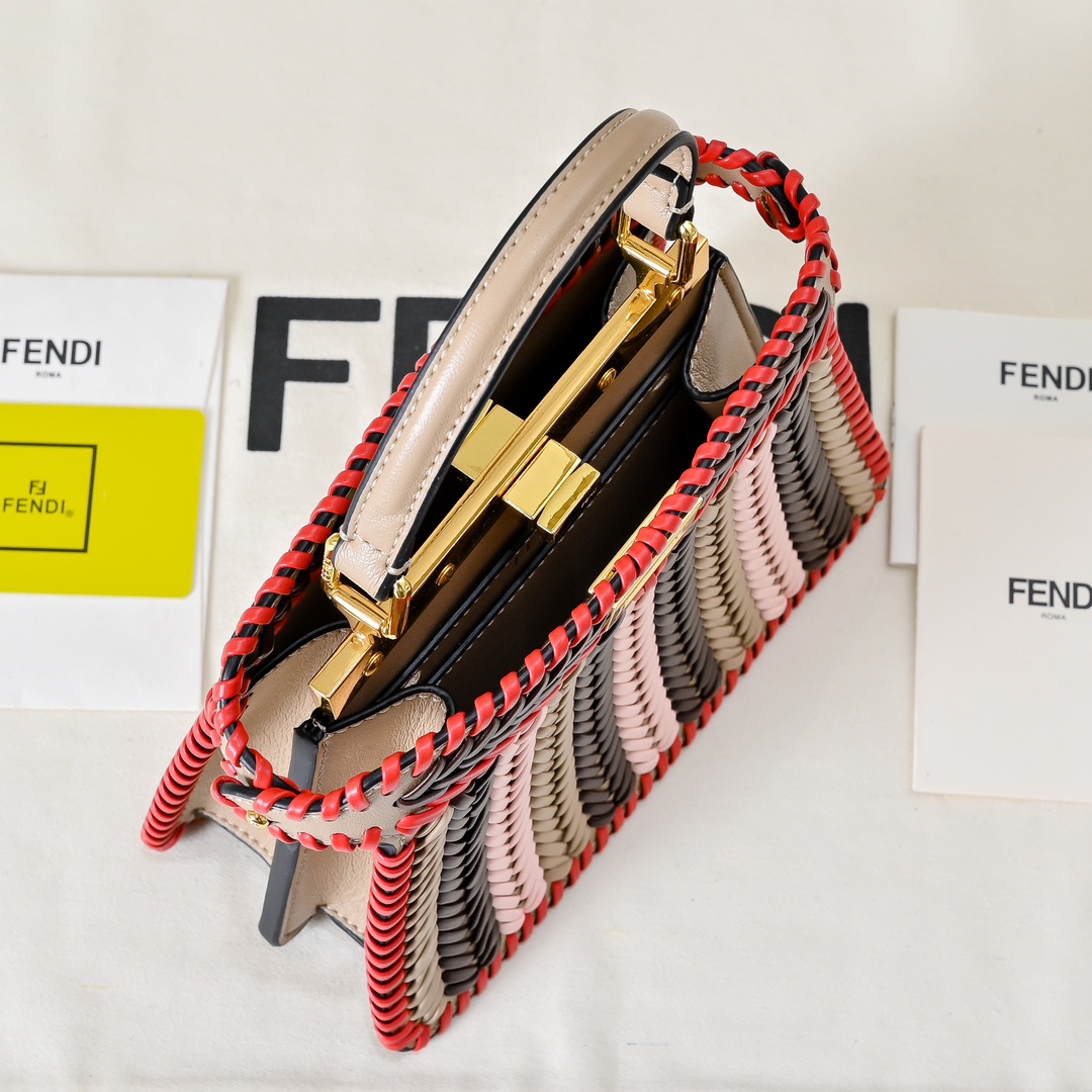 [TOP] FENDI Peekaboo ISeeU Petite 20cm - Black&Red