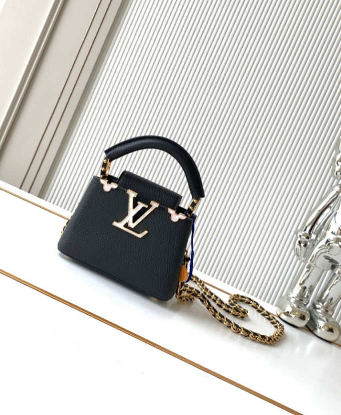 [TOP] Louis Vuitton LV Capucine Bag 16cm/21cm/27cm - Black