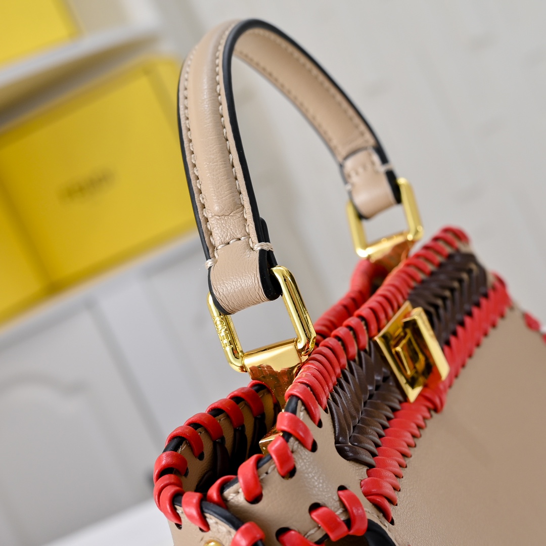 [TOP] FENDI Peekaboo ISeeU Petite 20cm - Black&Red