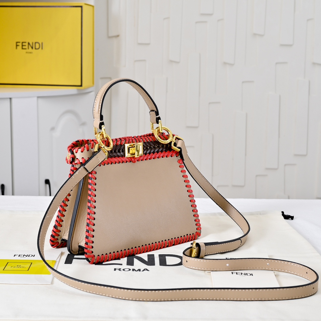 [TOP] FENDI Peekaboo ISeeU Petite 20cm - Black&Red