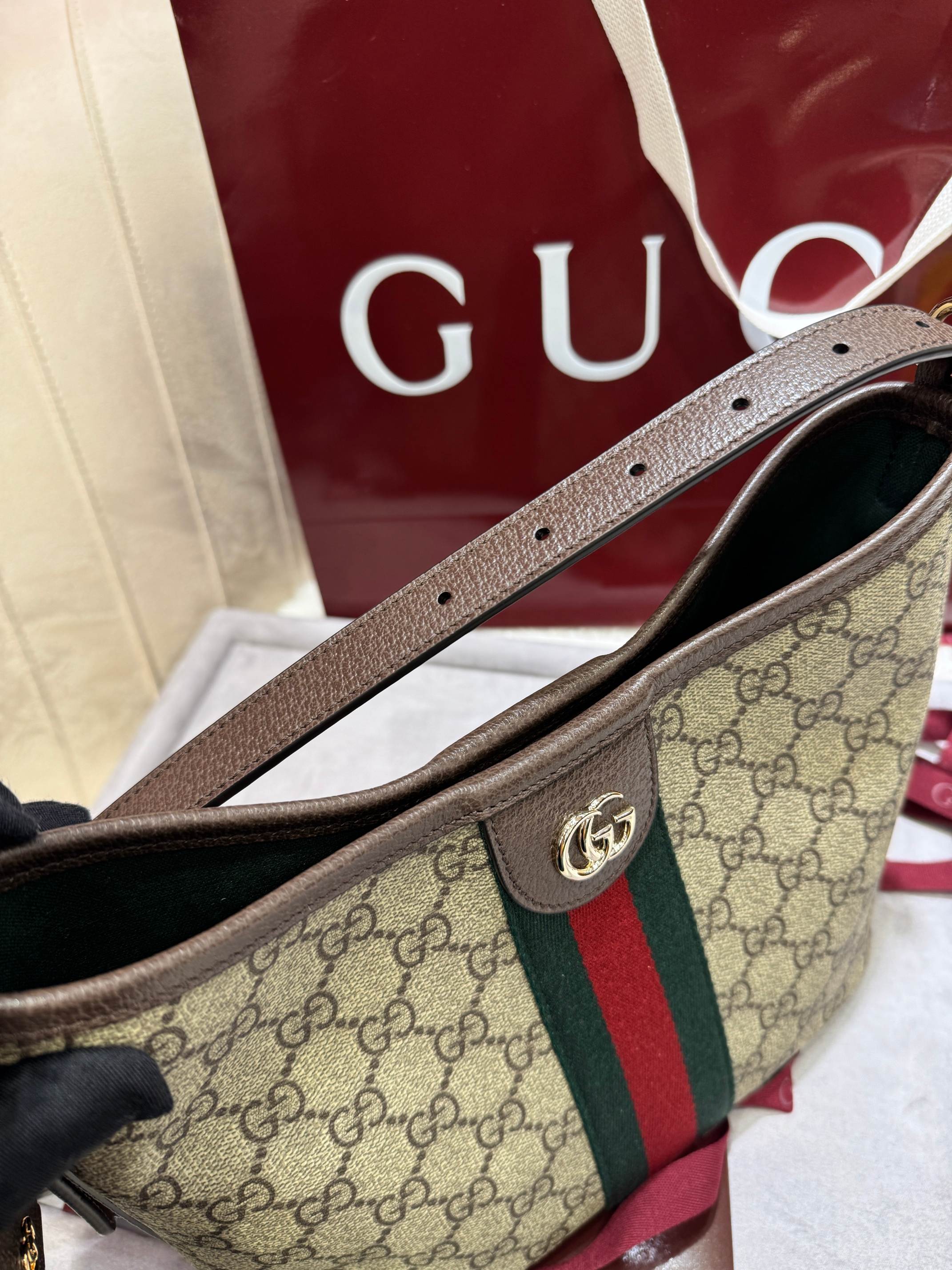 [TOP] GUCCI Ophidia Hobo Bag 23 x 21 x 12 cm - Brown