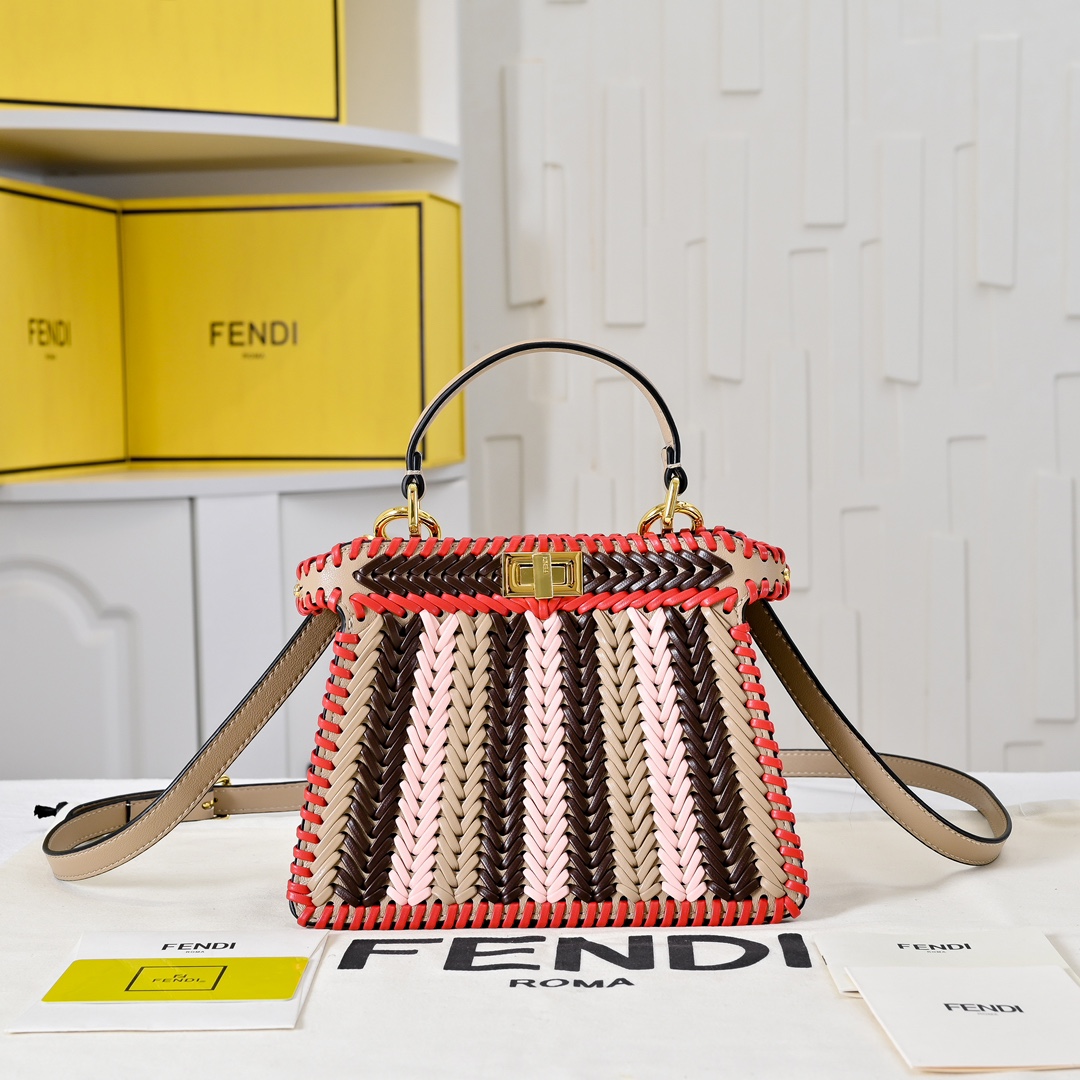 [TOP] FENDI Peekaboo ISeeU Petite 20cm - Black&Red