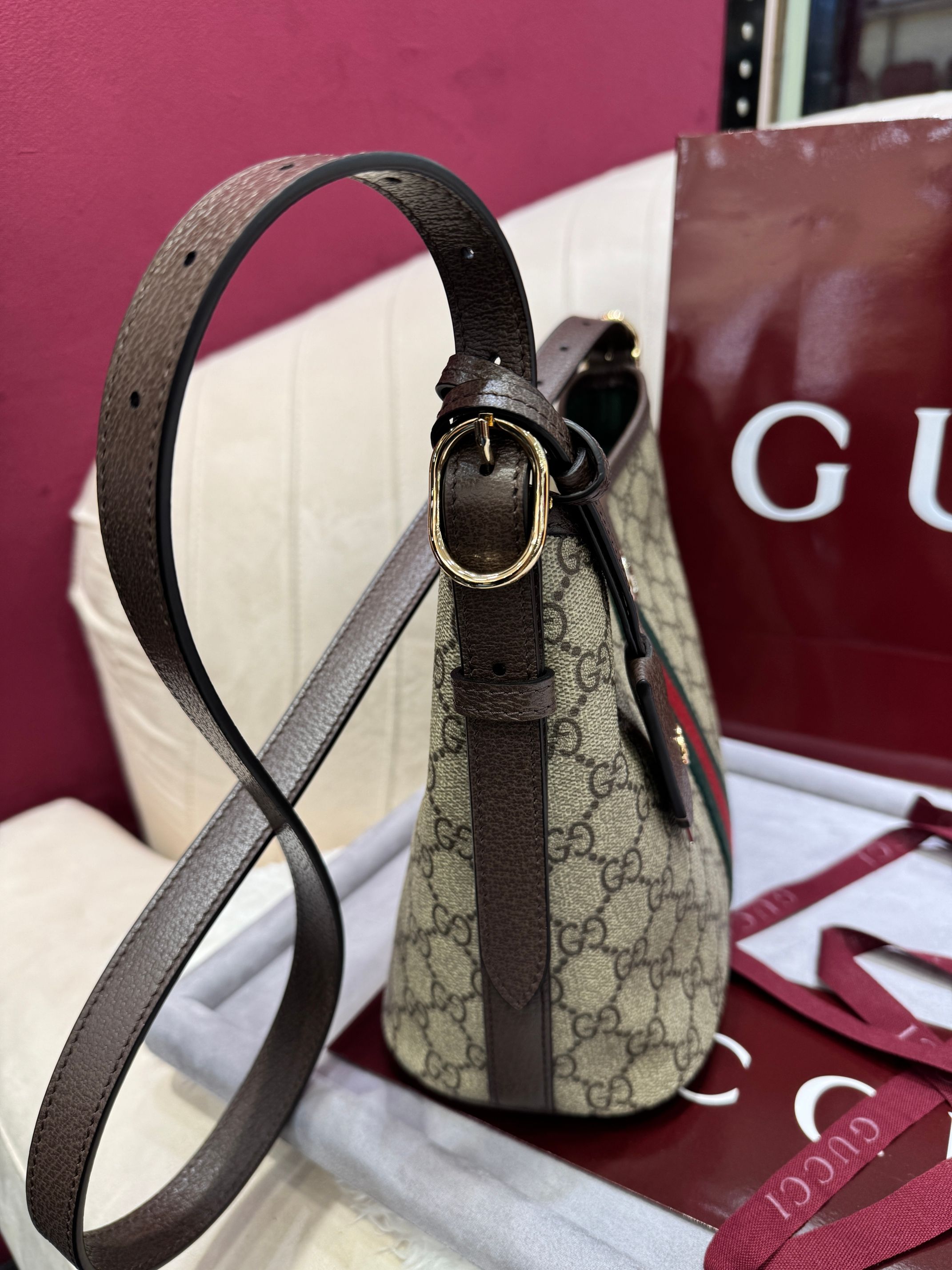 [TOP] GUCCI Ophidia Hobo Bag 23 x 21 x 12 cm - Brown