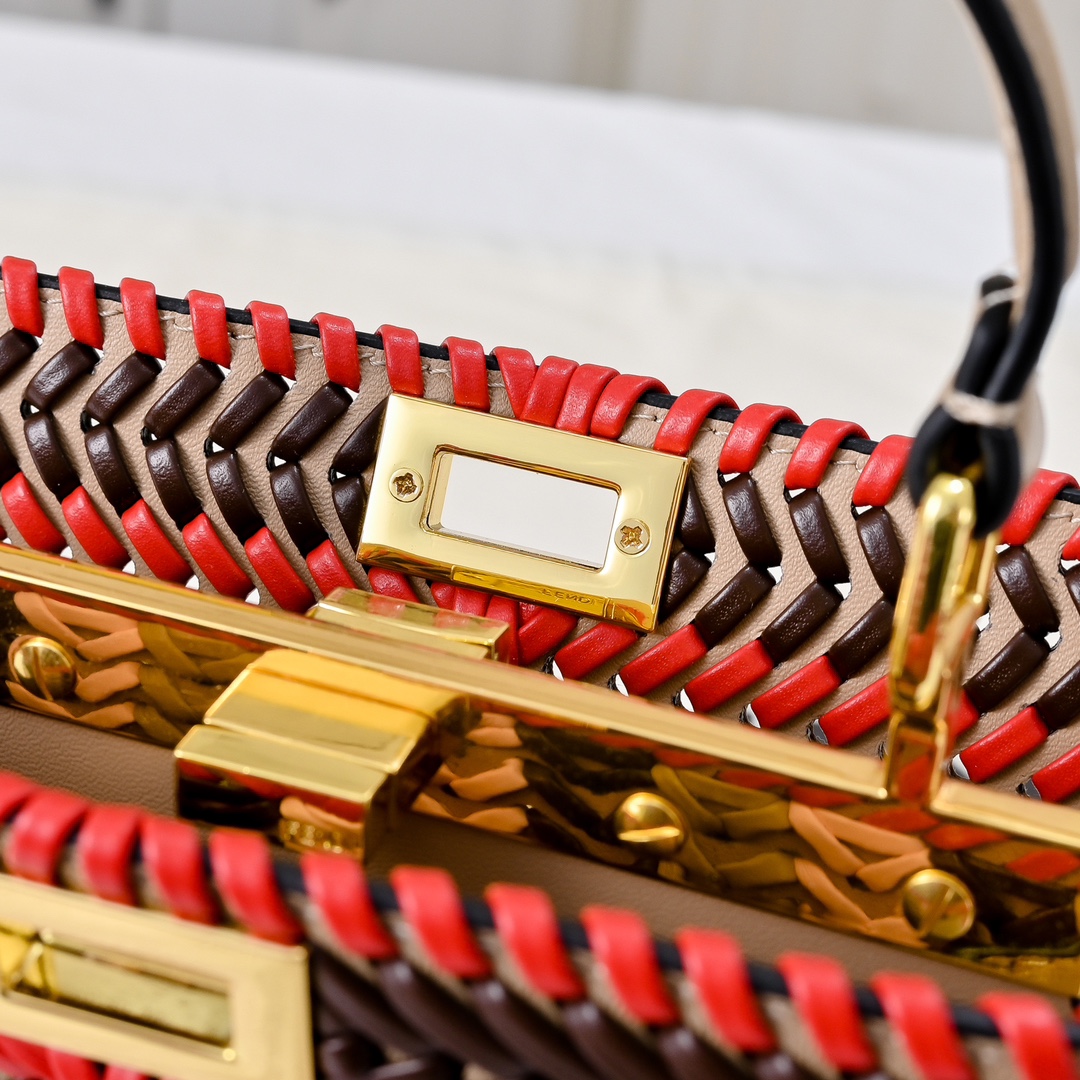 [TOP] FENDI Peekaboo ISeeU Petite 20cm - Black&Red