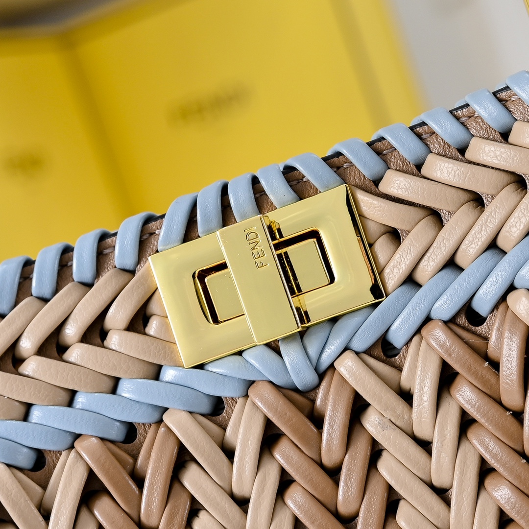 [TOP] FENDI Peekaboo ISeeU Petite 20cm - Blue&Khaki