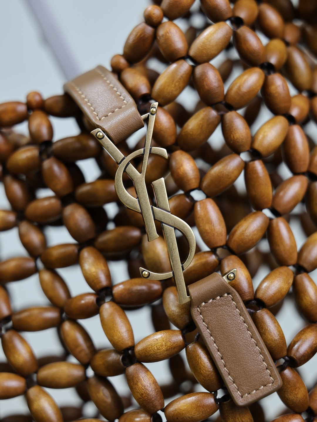 [TOP] Yves Saint Laurent YSL Le 5A7 Bag Hand-Woven Bag 23×22×8.5cm/30×35×10cm - Brown