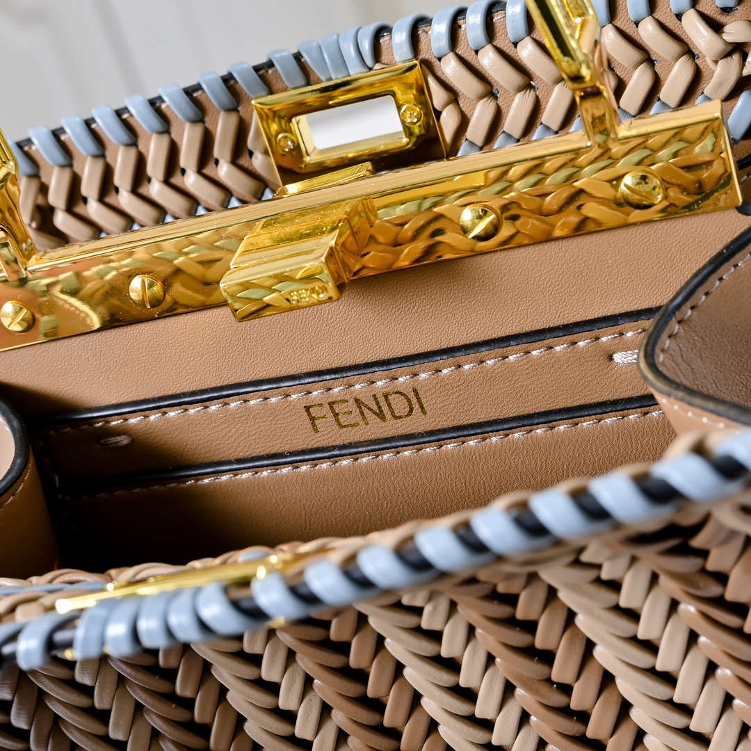 [TOP] FENDI Peekaboo ISeeU Petite 20cm - Blue&Khaki