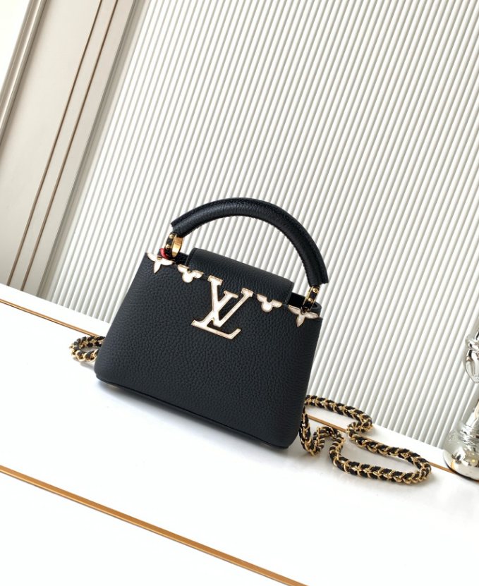 [TOP] Louis Vuitton LV Capucine Bag 16cm/21cm/27cm - Black