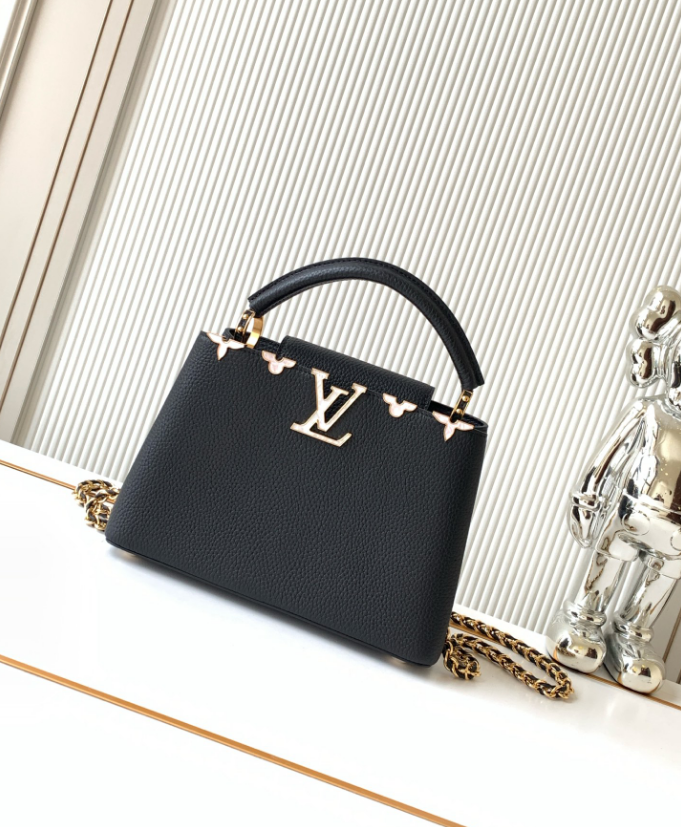 [TOP] Louis Vuitton LV Capucine Bag 16cm/21cm/27cm - Black
