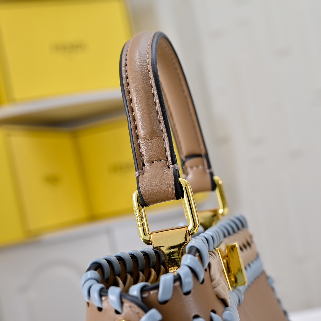 [TOP] FENDI Peekaboo ISeeU Petite 20cm - Blue&Khaki