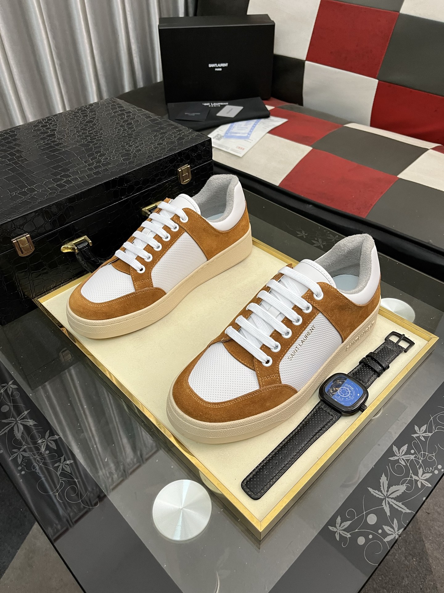 [TOP] Yves Saint Laurent  YSL Casual Sports Sneakers - 2 Colors