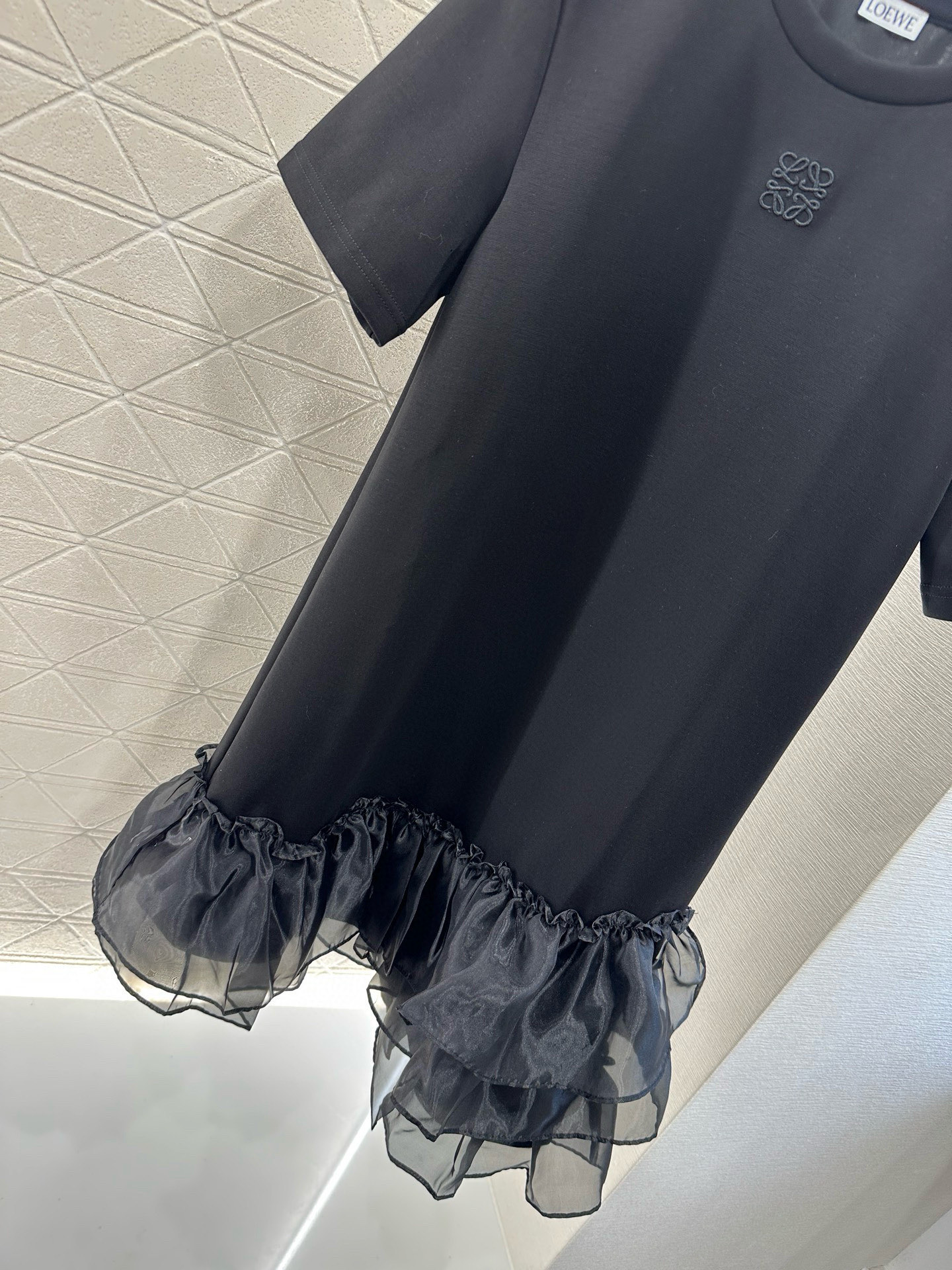 Only One [TOP] LOEWE Short-Sleeved Dress - Black - No refund or exchange