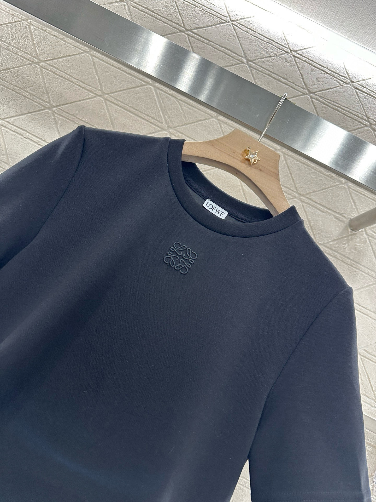 Only One [TOP] LOEWE Short-Sleeved Dress - Black - No refund or exchange