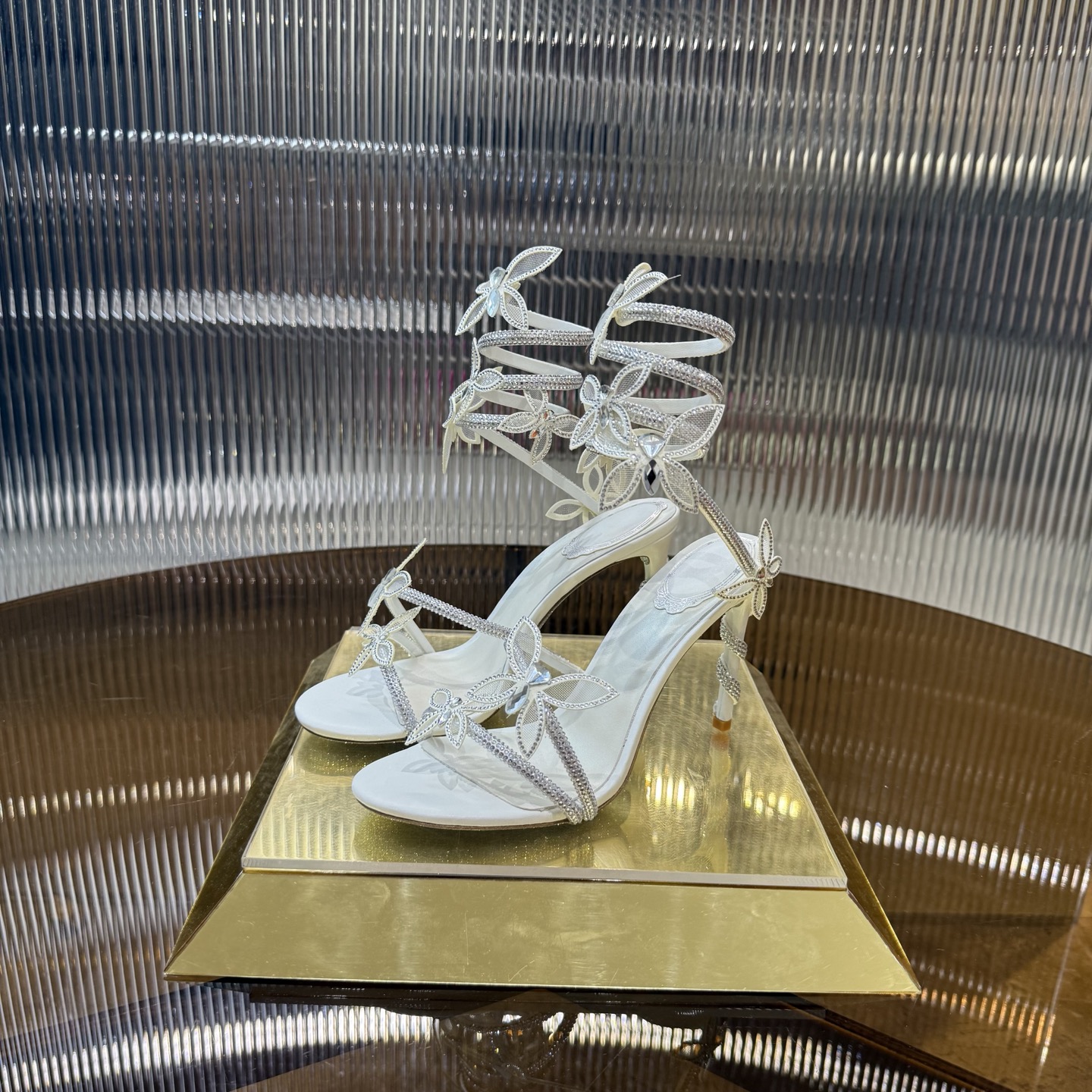 [TOP] Rene Caovilla Rhinestone Butterfly High Heel Sandals - 8 Colors