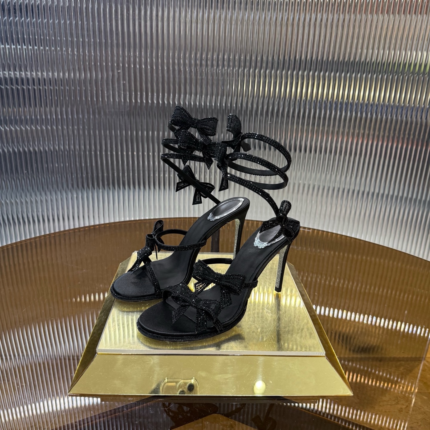 [TOP] Rene Caovilla Rhinestone Bows High Heel Sandals - 4 Colors