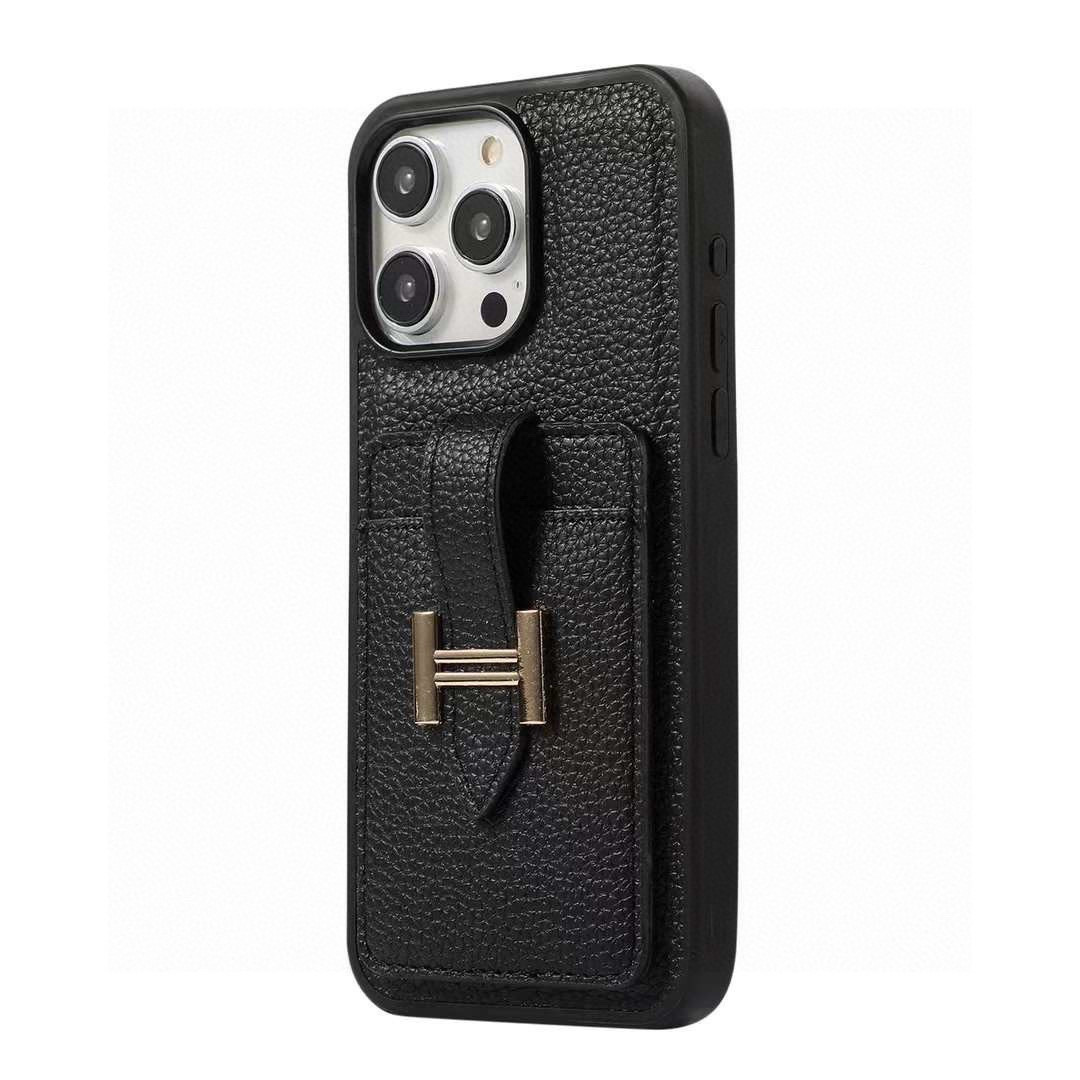 [TOP] HERMES iPhone Phone Case - Black