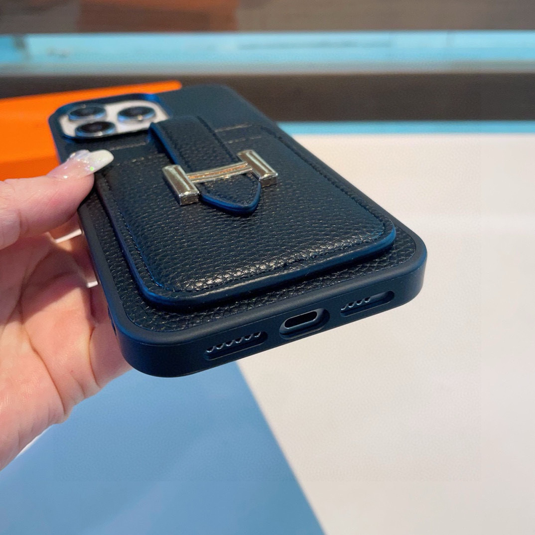 [TOP] HERMES iPhone Phone Case - Black