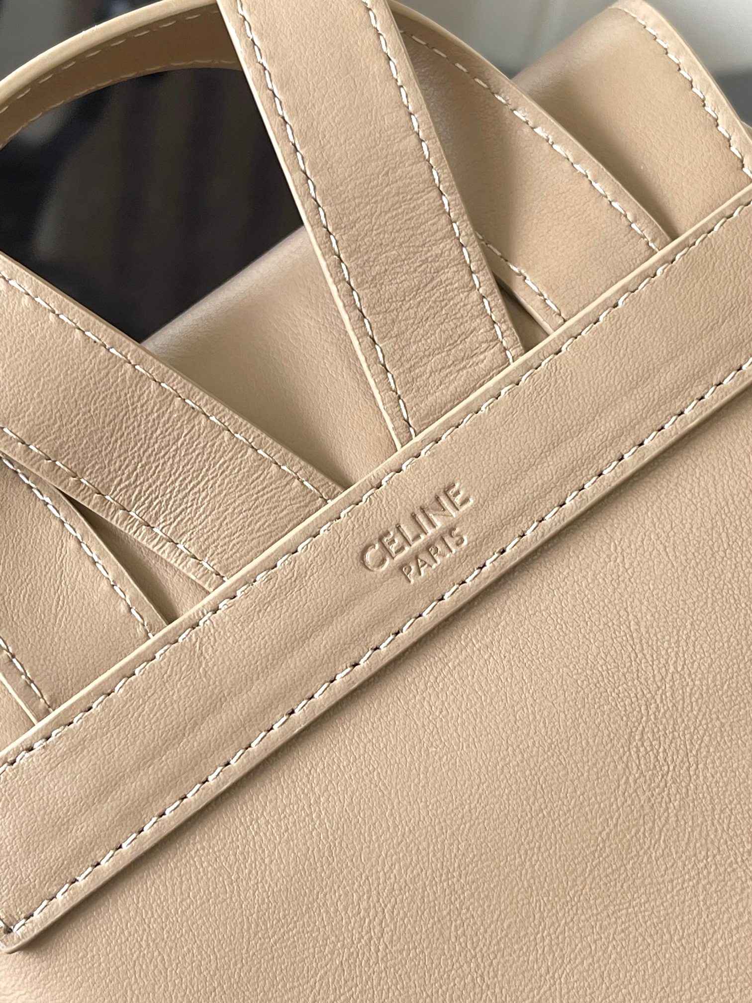 [TOP] CELINE Bonnie Backpack Calfskin 25x18x13 cm - Khaki