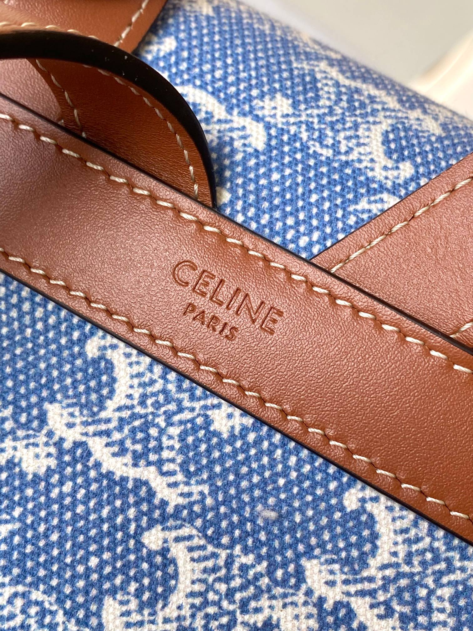 [TOP] CELINE Bonnie Printed Backpack 25x18x13 cm - Blue