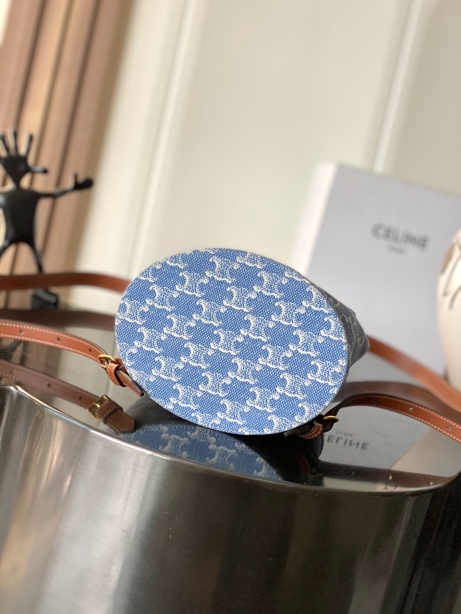 [TOP] CELINE Bonnie Printed Backpack 25x18x13 cm - Blue