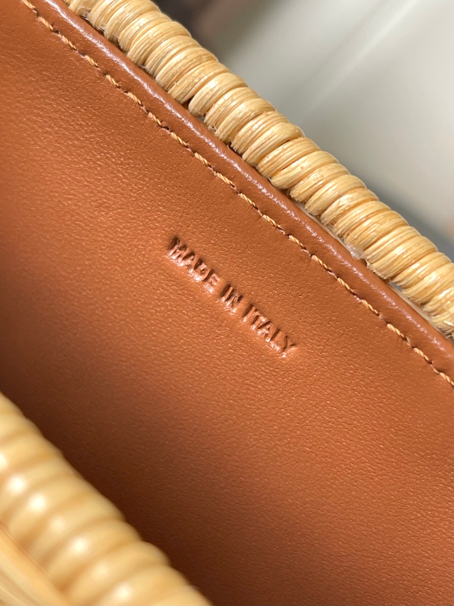 [TOP] CELINE Garance Woven Rattan Bag 18.5x13x6cm - Brown