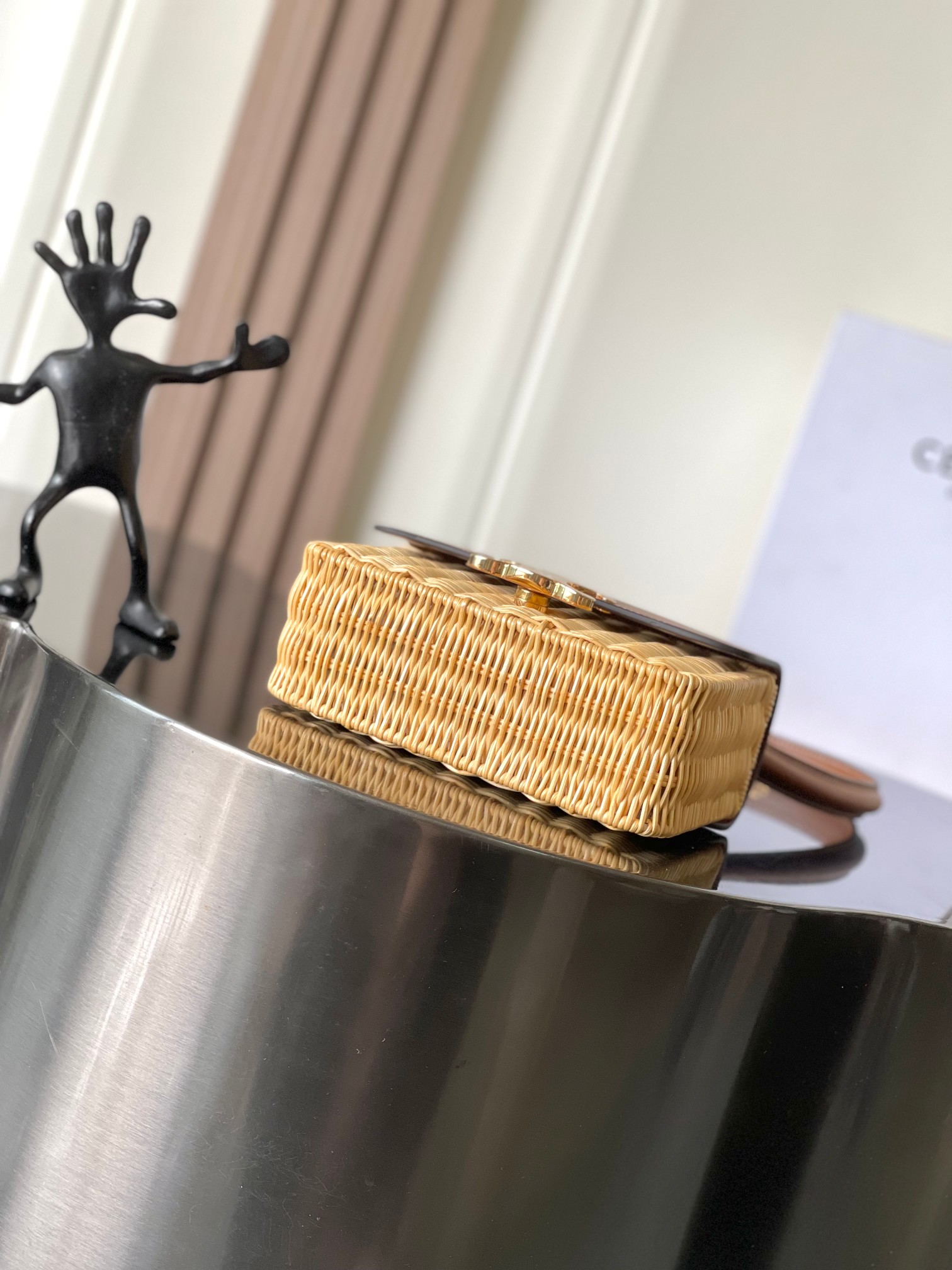 [TOP] CELINE Garance Woven Rattan Bag 18.5x13x6cm - Brown