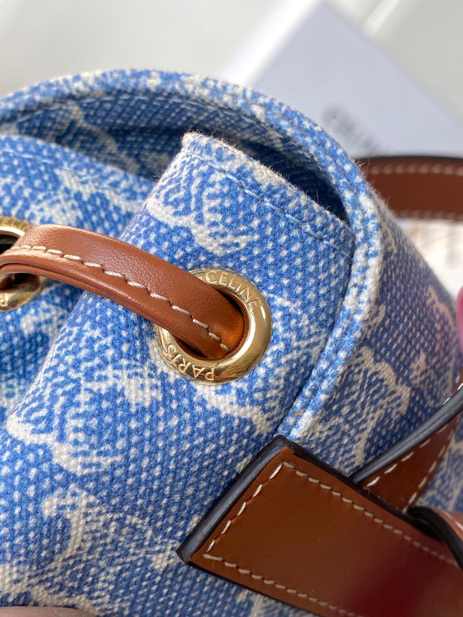 [TOP] CELINE Bonnie Printed Backpack 25x18x13 cm - Blue