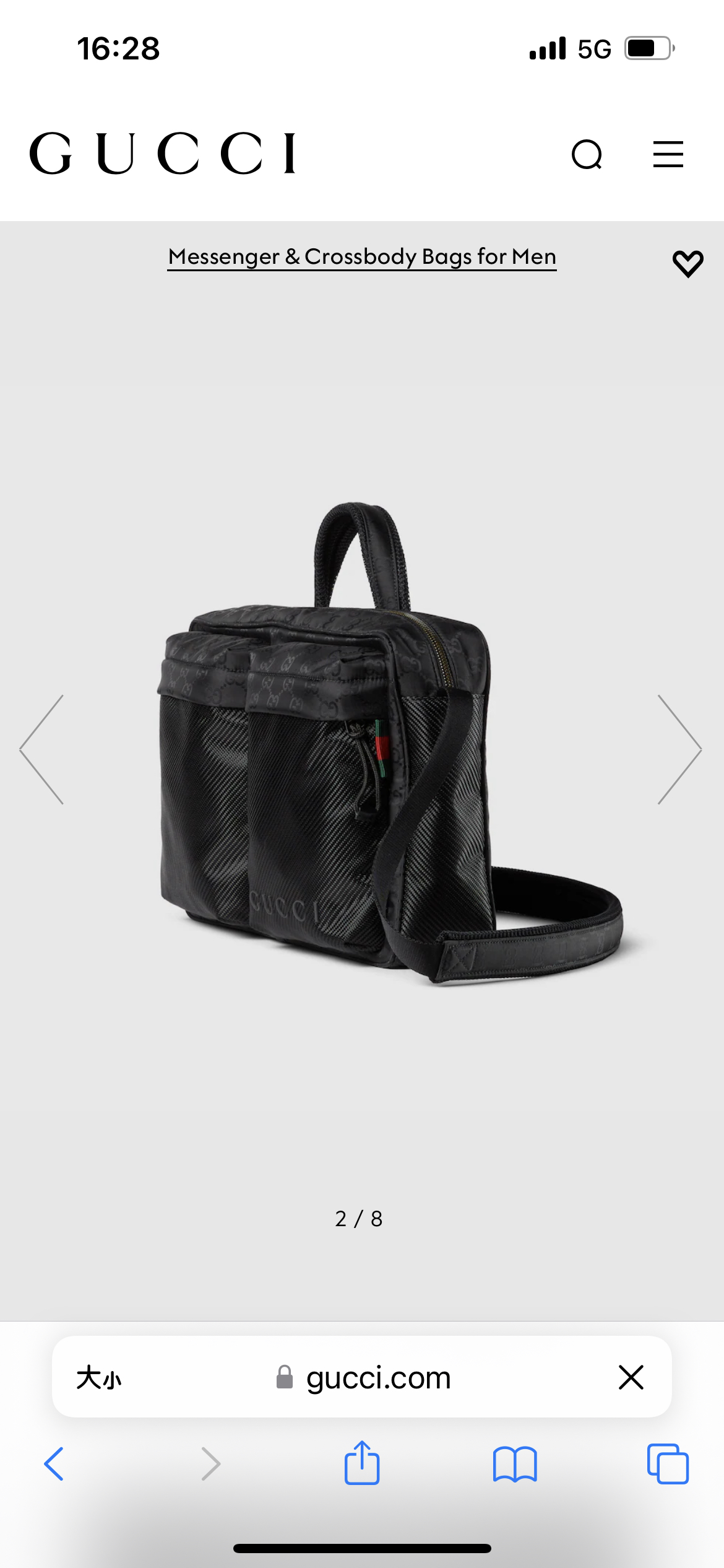 [TOP] GUCCI GG nylon Men's Crossbody Bag 37 x 23 x 10 cm - Black