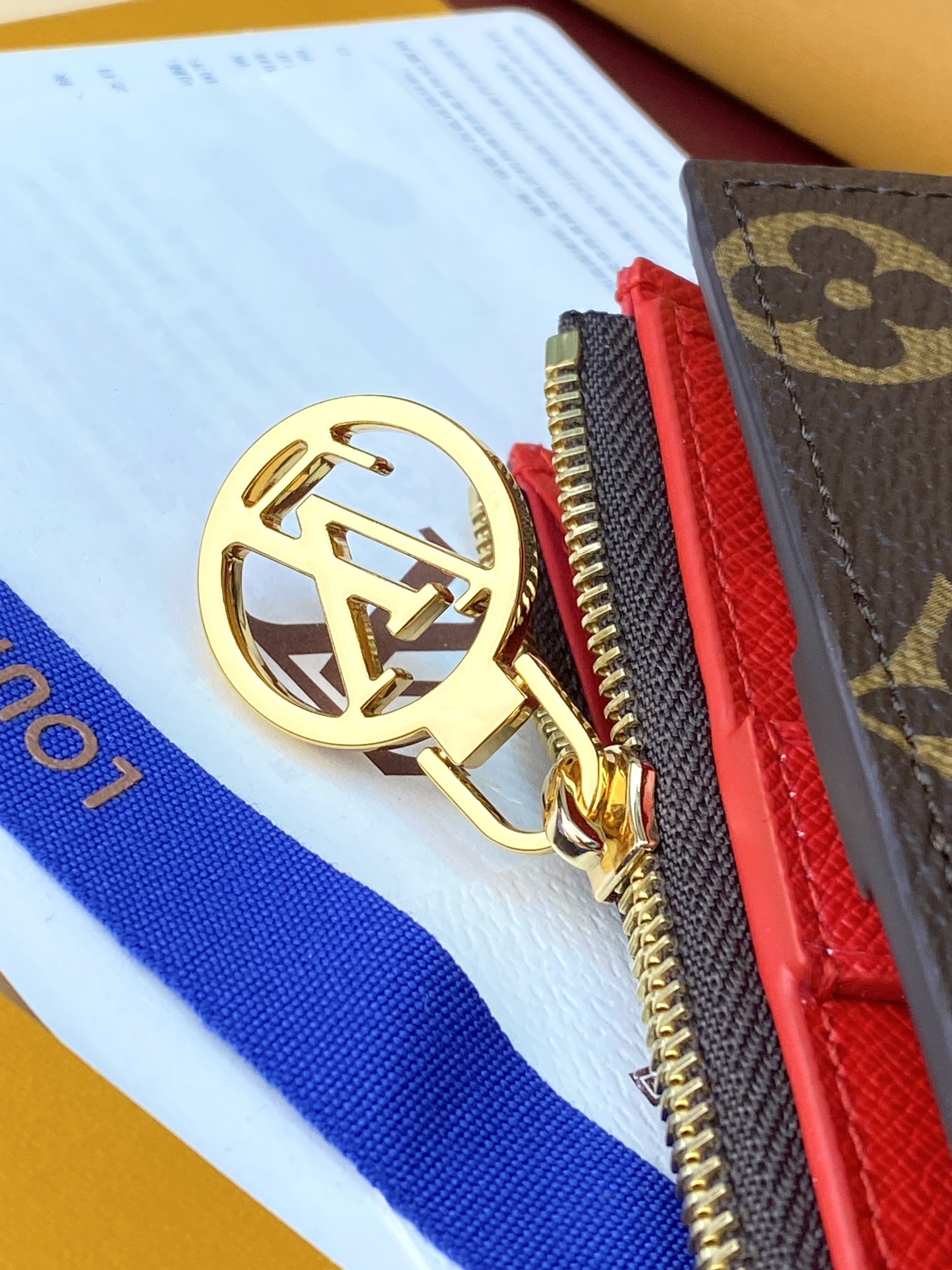 [TOP] Louis Vuitton LV Wallet Monogram with Cherry Pattern 11.5x1.5x9cm - Brown