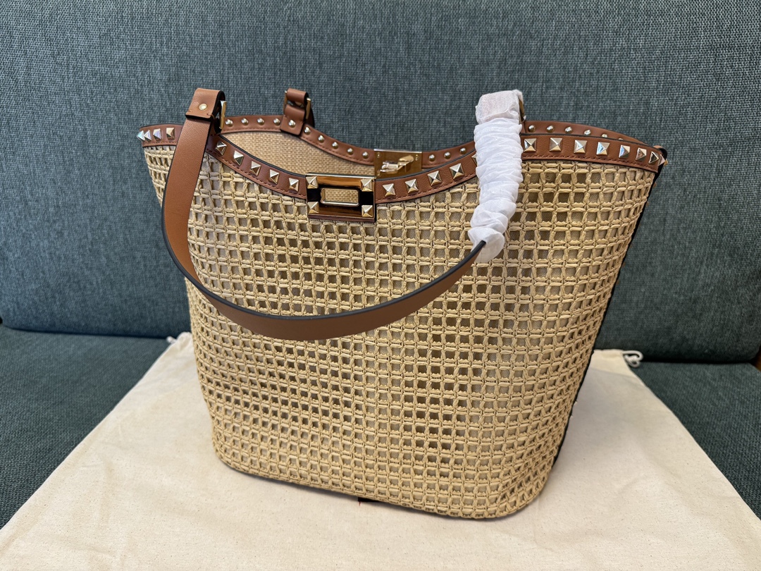 [TOP] VALENTINO GARAVANI Tote Bag  30x14x30cm - Brown