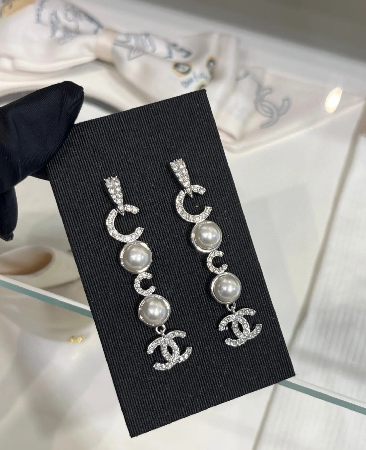 [TOP] CHANEL Earrings - Silver