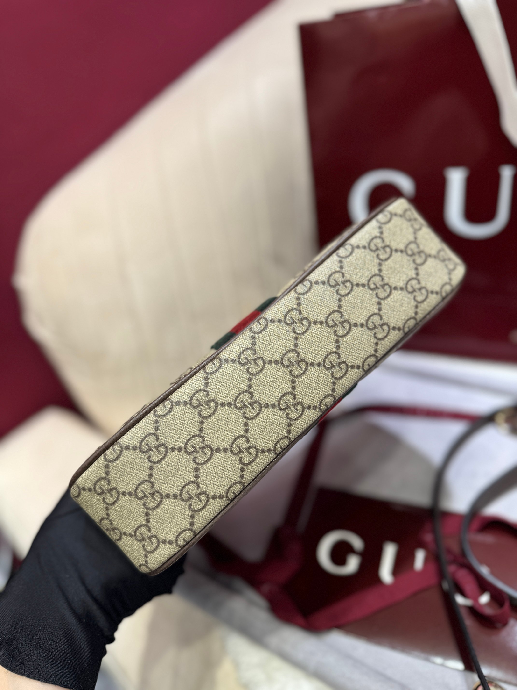 [TOP] GUCCI Ophidia Shoulder Bag 26 x 15 x 6.5 cm - Brown