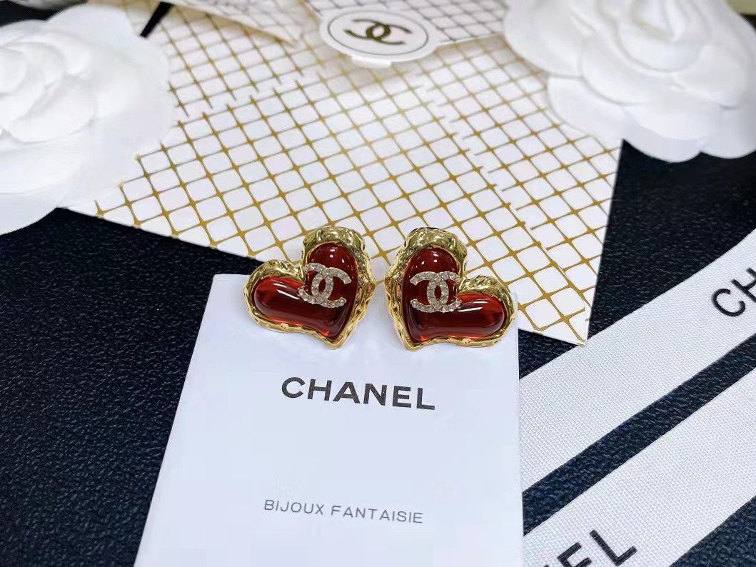 [TOP] CHANEL Earrings - Red