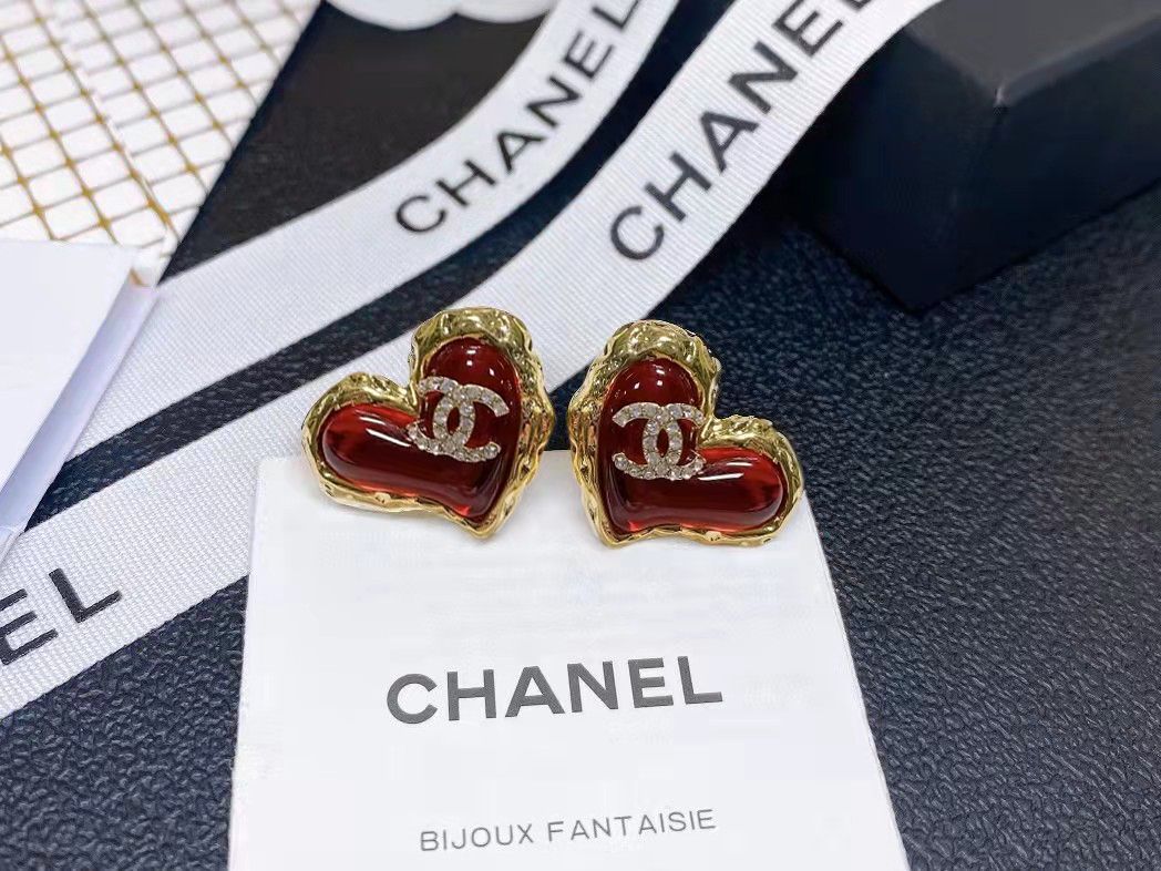 [TOP] CHANEL Earrings - Red