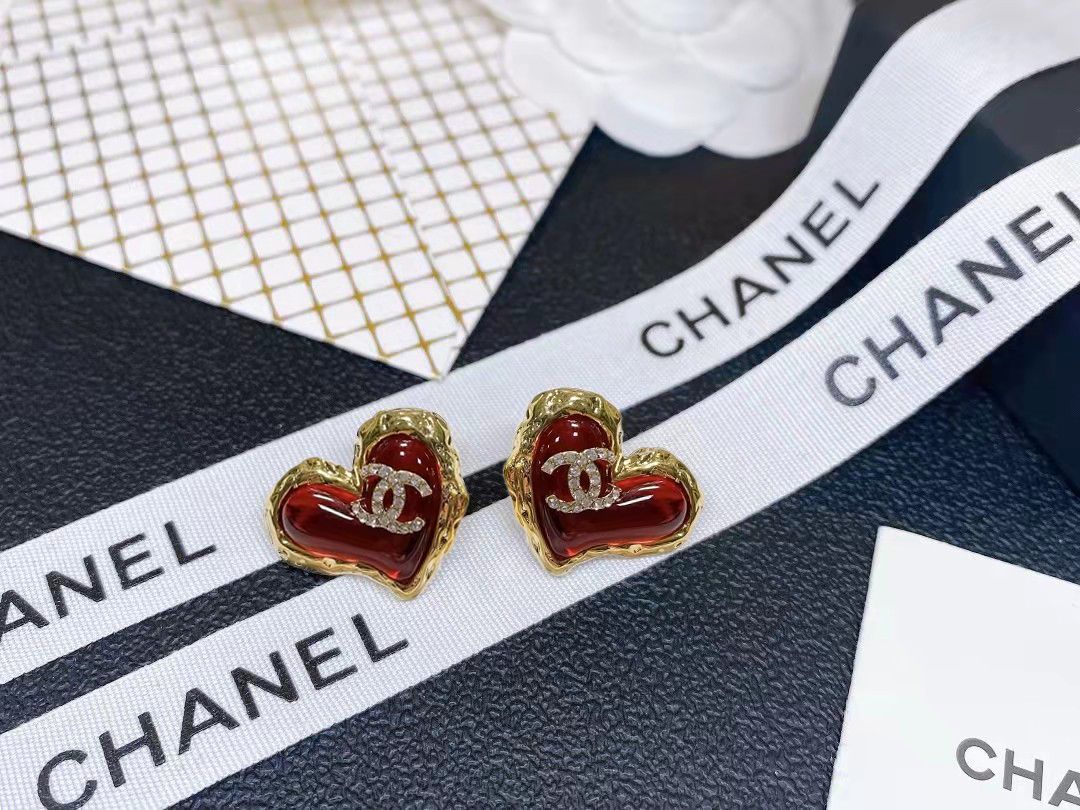 [TOP] CHANEL Earrings - Red
