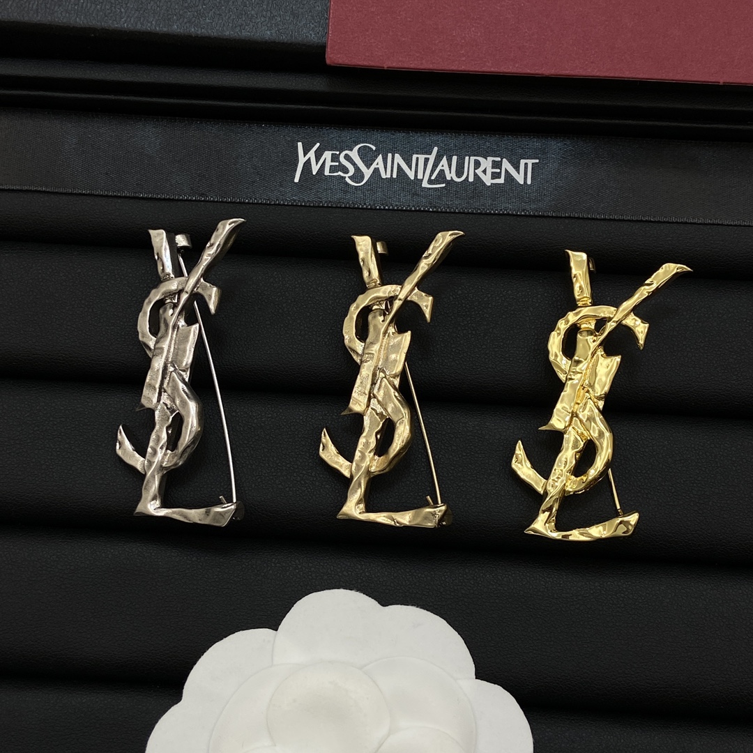 [TOP] Yves Saint Laurent YSL Brooch  - 3 Color
