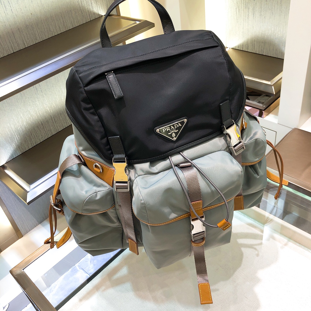 [TOP] PRADA Saffiano Fabric Backpack 27*45*17cm - 2 Colour