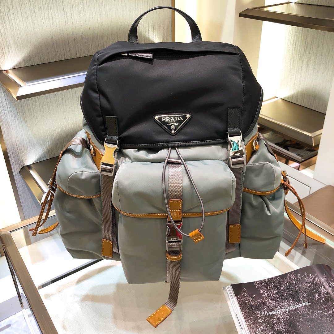 [TOP] PRADA Saffiano Fabric Backpack 27*45*17cm - 2 Colour