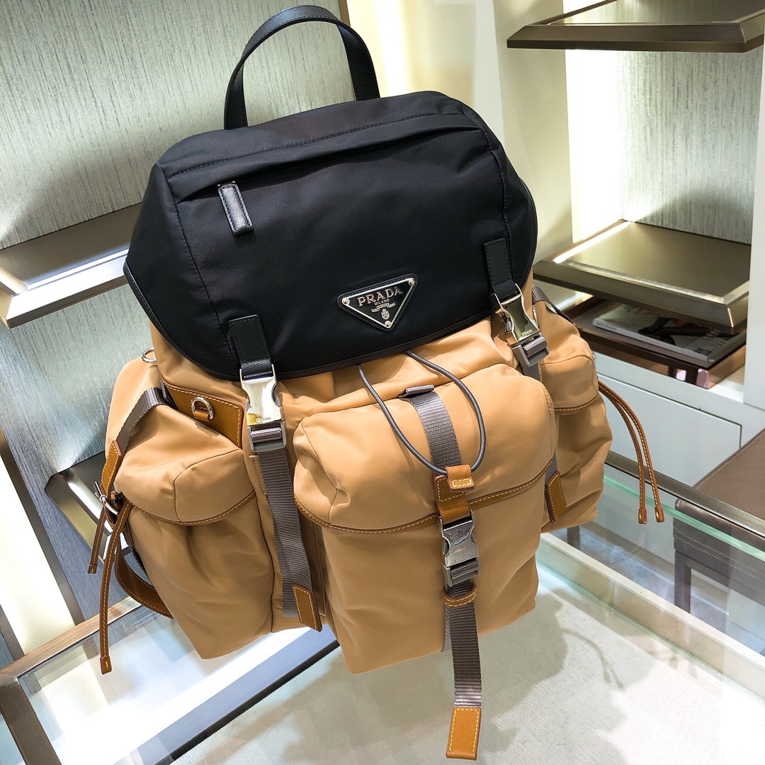 [TOP] PRADA Saffiano Fabric Backpack 27*45*17cm - 2 Colour