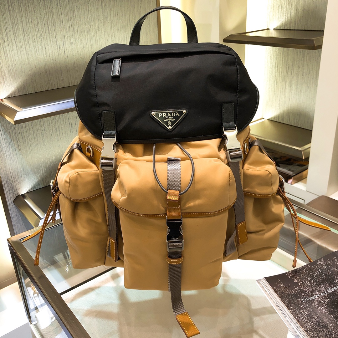 [TOP] PRADA Saffiano Fabric Backpack 27*45*17cm - 2 Colour