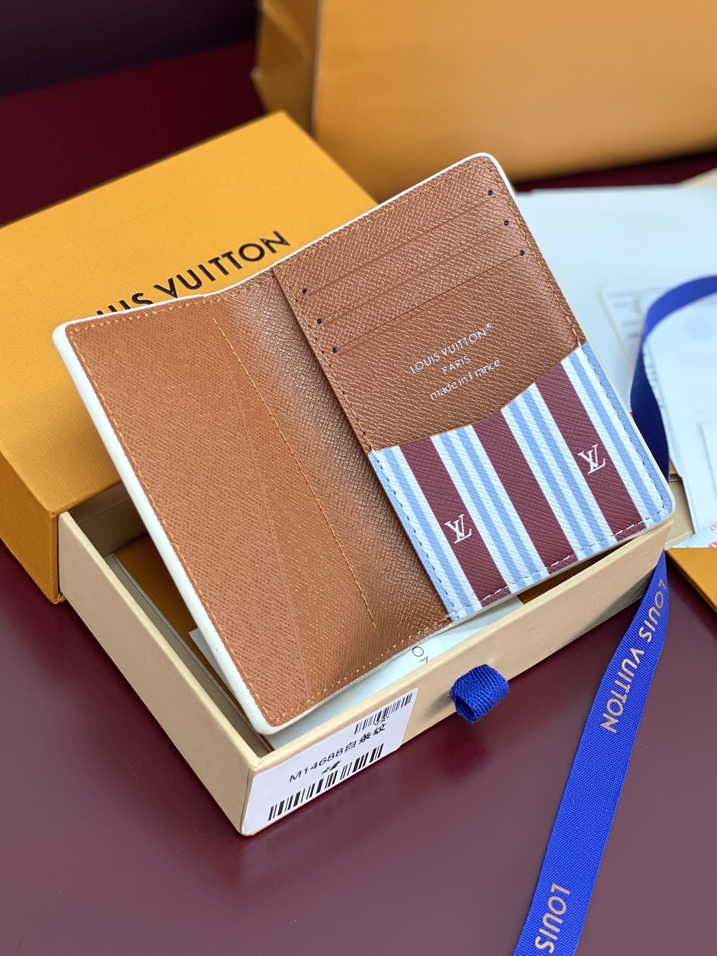 [TOP] Louis Vuitton LV Card Holder in Monogram Heritage Coated Canvas / Calfskin 11x1x8cm -  White