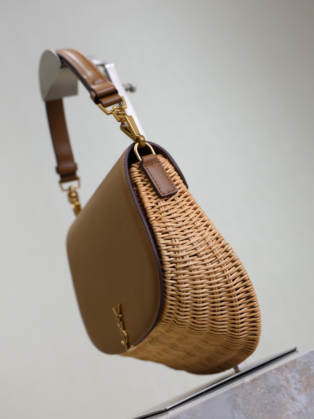 [TOP] Yves Saint Laurent YSL Voltaire Hobo/Crossbody Bag 21×23×9cm -Brown