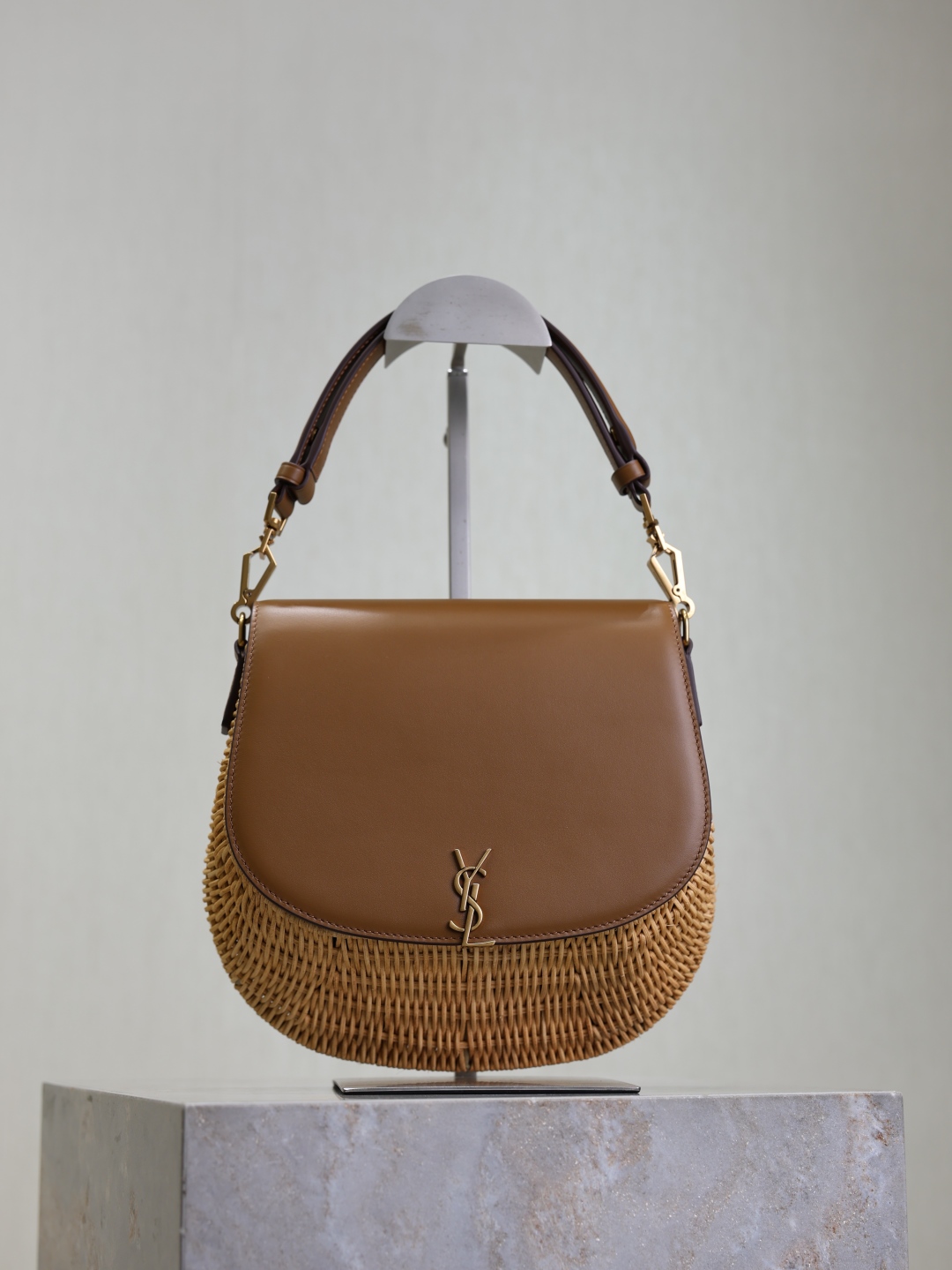 [TOP] Yves Saint Laurent YSL Voltaire Hobo/Crossbody Bag 21×23×9cm -Brown