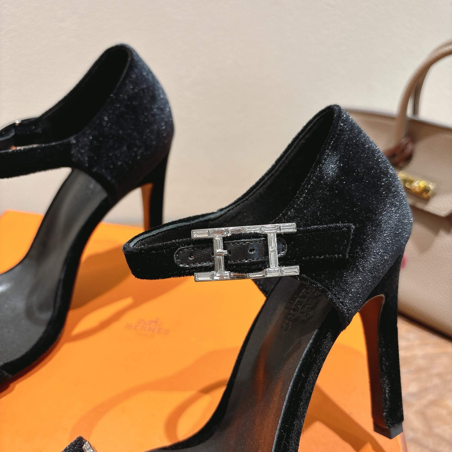 [TOP] HERMES Eclair 4.5cm/7cm/10.5cm High Heels Shoes - Black