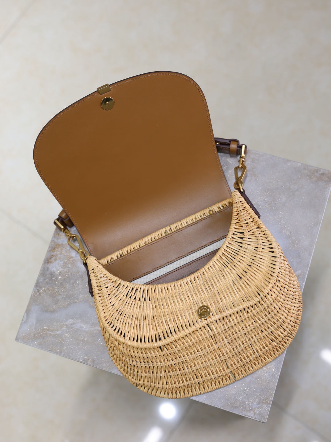 [TOP] Yves Saint Laurent YSL Voltaire Hobo/Crossbody Bag 21×23×9cm -Brown